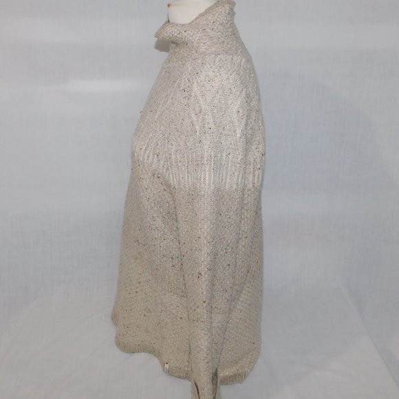 Woolrich Womens L cream beige speckled mock neck Wool Blend Sweater - Picture 8 of 14